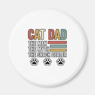 Imán Diseño de camiseta de Cat Dad Vintage Funny Snack