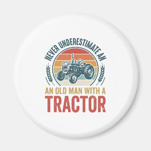 Imán Diseño de camiseta de cita de hombre viejo tractor