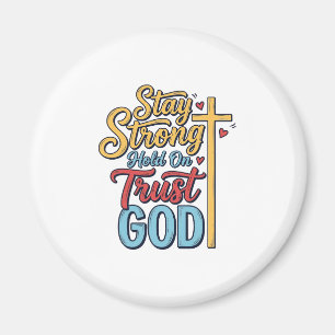 Imán Diseño de camiseta de cruz cristiana confía en Dio