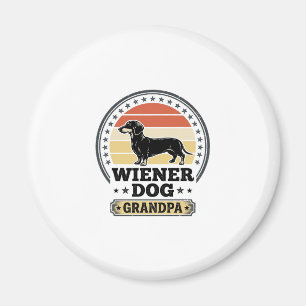 Imán Diseño de camiseta de dachshund abuelo perro wiene