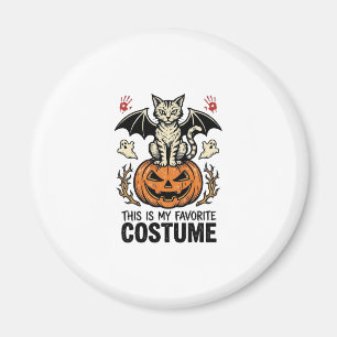 Imán Diseño de camiseta de disfraz de gato de Halloween