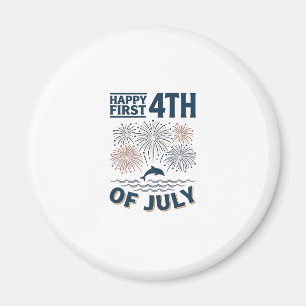 Imán Diseño de camiseta de fuegos artificiales del 4 de