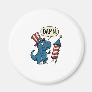 Imán Diseño de camiseta de fuegos artificiales T-Rex pa