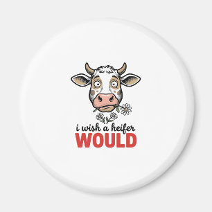 Imán Diseño de camiseta de grabado vintage de vaca novi