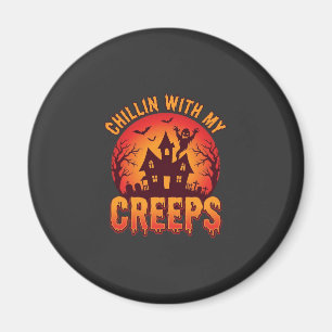 Imán Diseño de camiseta de Halloween Chillin With My Cr
