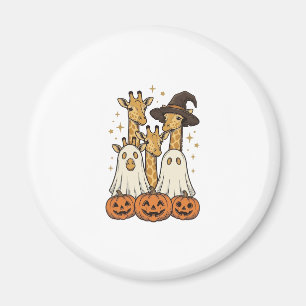 Imán Diseño de camiseta de Halloween de jirafa fantasma