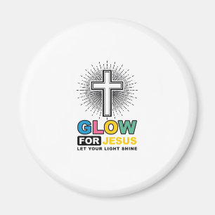 Imán Diseño de camiseta de luz de cruz cristiana Glow F