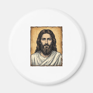 Imán Diseño de camiseta de retrato religioso grabado vi