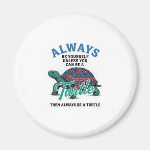 Imán Diseño de camiseta de tortuga sé tú mismo vintage_