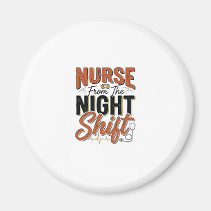 Imán Diseño de camiseta de turno de noche de enfermera