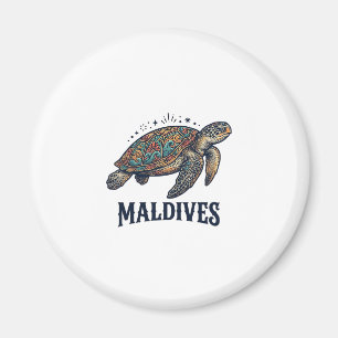 Imán Diseño de camiseta de viaje de tortuga marina vint