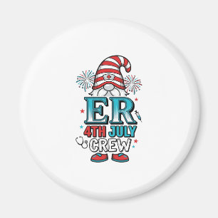 Imán Diseño de camiseta Gnome patriota ER 4 de julio Cr