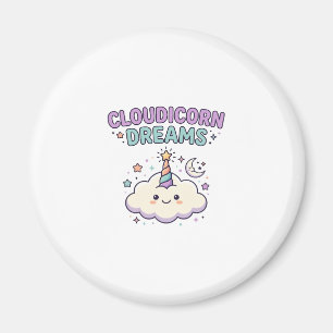 Imán Diseño de camiseta gráfica de moda Unicorn Cloudic