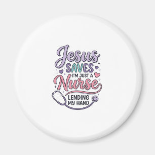 Imán Diseño de camiseta Jesús salva a la enfermera Fait
