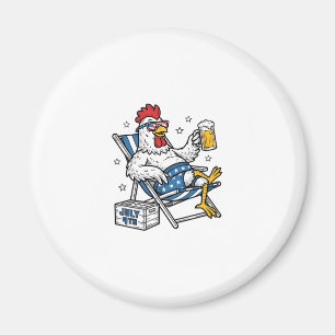 Imán Diseño de camiseta patriótica de cerveza de pollo