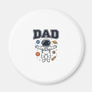 Imán Diseño de camiseta vectorial de astronauta padre_1
