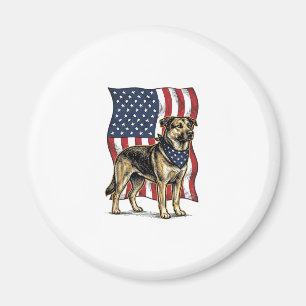 Imán Diseño de camiseta vectorial de bandera de perro p
