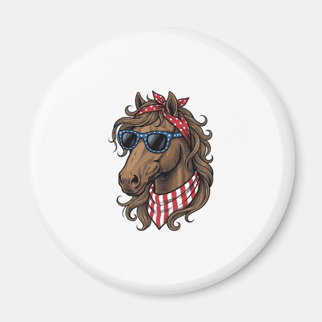 Imán Diseño de camiseta vectorial de cabeza de caballo  (Frente)