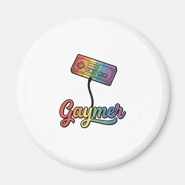 Imán Diseño de camiseta vectorial de Gaymer Rainbow Gam (Frente)