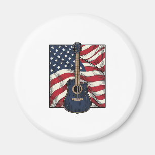 Imán Diseño de camiseta vectorial de guitarra vintage y