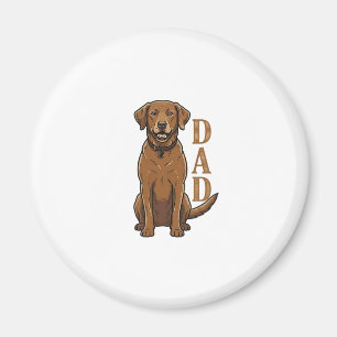 Imán Diseño de camiseta Vintage Brown Dog Dad_1