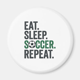 Imán Diseño de camiseta vintage Come Duerme Fútbol Repi