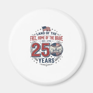 Imán Diseño de camiseta vintage de béisbol patriótico 2