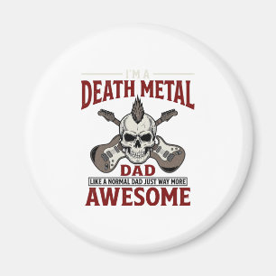 Imán Diseño de camiseta vintage de guitarra de cráneo d