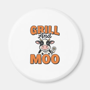 Imán Diseño de camiseta vintage Grill And Moo Vaca Dive