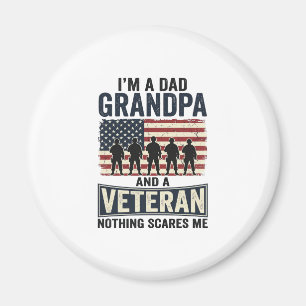 Imán Diseño de camiseta vintage patriota veterano abuel