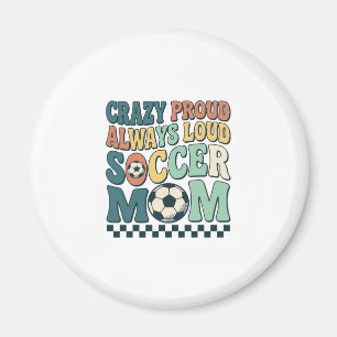 Imán Diseño de camiseta Vintage Soccer Mom Proud Loud_1