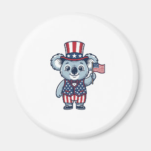 Imán Diseño de camiseta vintage vector koala patriótico
