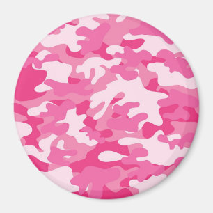 Imán Diseño de camo rosa y blanco