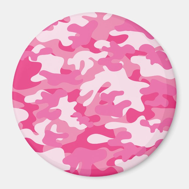Imán Diseño de camo rosa y blanco (Frente)