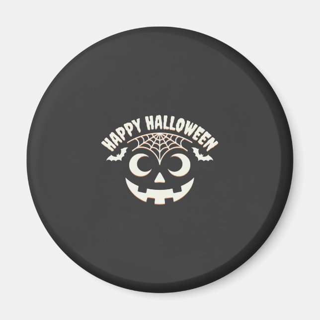 Imán Diseño de cara de Jack-O-Lantern de Halloween feli (Frente)