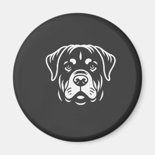 Imán Diseño de Cara de Rottweiler Minimalista � Arte de