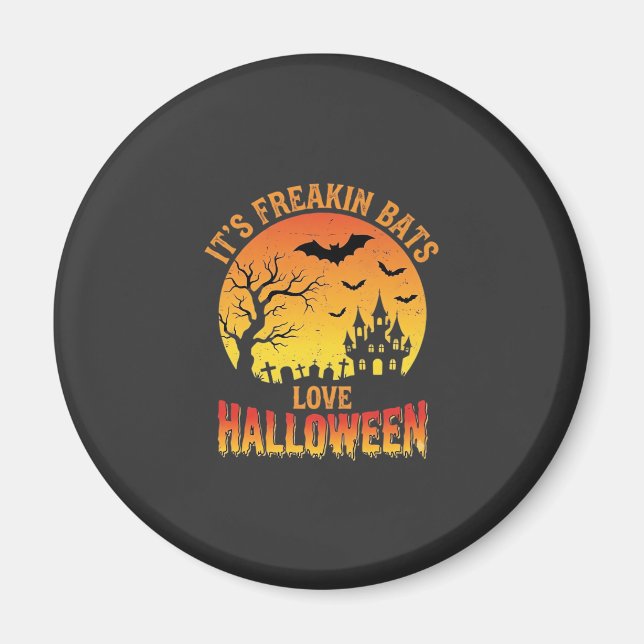 Imán Diseño de Castillo Embrujado de Halloween que Aman (Frente)