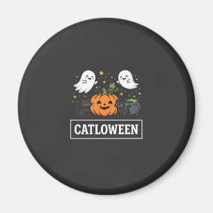 Imán Diseño de Catloween Gato Fantasma Lindo Halloween_