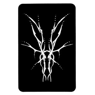 Imán Diseño de caza de cráneo de ciervo tribal en blanc