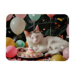 Imán Diseño de Celebración de Cumpleaños de Gato Adorab