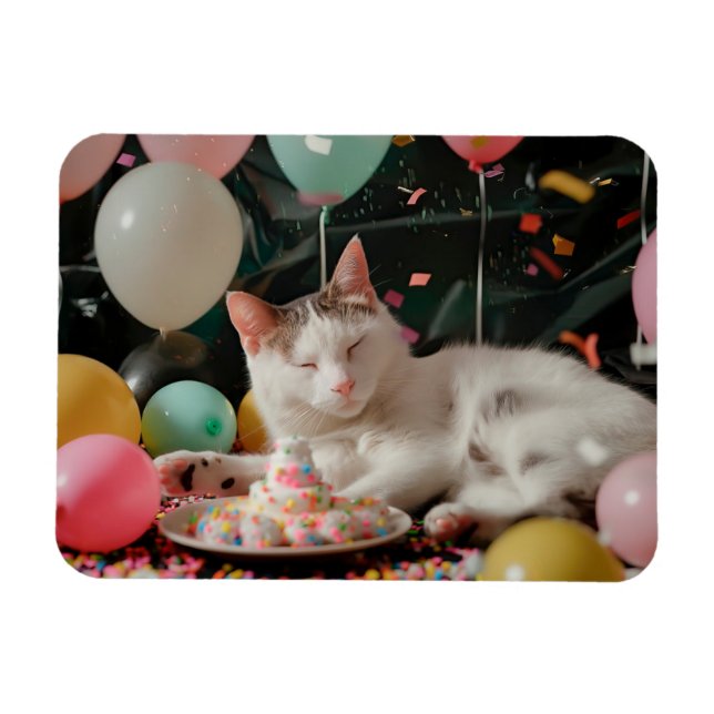 Imán Diseño de celebración de cumpleaños de gatos adora (Horizontal)