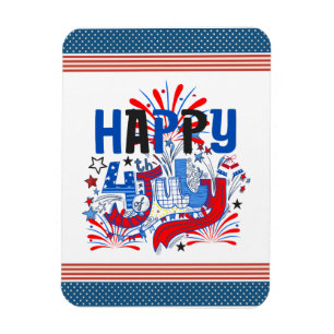 Imán Diseño de Celebración Patriótica del 4 de Julio Fe