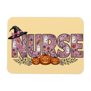 Imán Diseño de cinta rosa de enfermera de Halloween