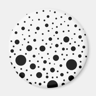 Imán Diseño de Círculo Negro y Blanco