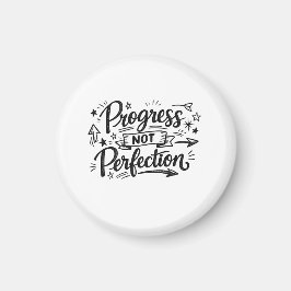 Imán Diseño de cita motivacional de progreso no perfecc