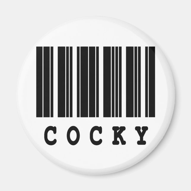Imán diseño de código de barras arrogante (Frente)