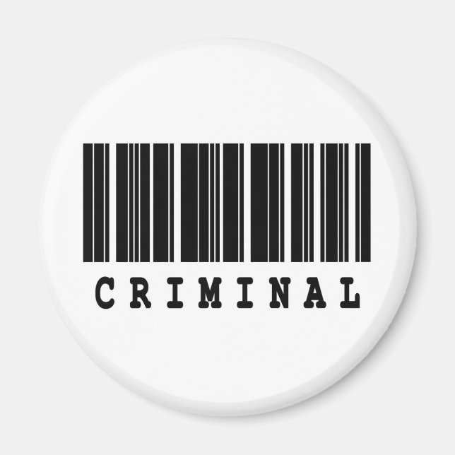 Imán diseño de código de barras criminal (Frente)