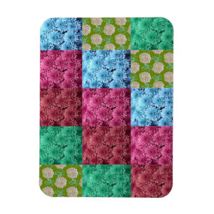 Imán diseño de colcha floral
