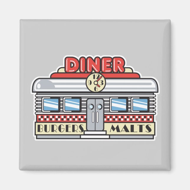 Imán diseño de comedor retro (Frente)