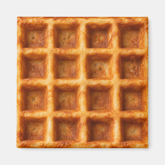 Imán Diseño de comida de waffle cuadrado tostado realis